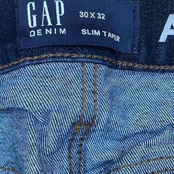 GAP Men's Slim Taper All Temp Dark Wash Jeans 30 x 32 Casual Day Night  B23 - Picture 4 of 8